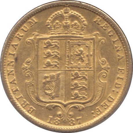 1887 GOLD HALF SOVEREIGN ( AUNC ) REF 4 - Half Sovereign - Cambridgeshire Coins