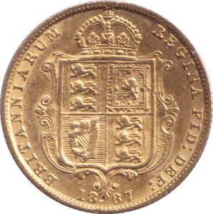 1887 GOLD HALF SOVEREIGN ( EF ) - Half Sovereign - Cambridgeshire Coins