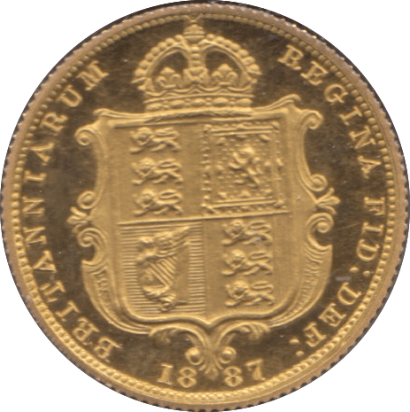1887 GOLD HALF SOVEREIGN ( PROOF ) REF 1 - Half Sovereign - Cambridgeshire Coins