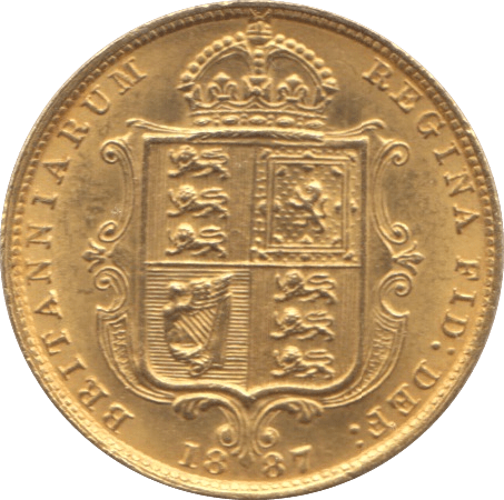 1887 GOLD HALF SOVEREIGN ( UNC ) 5 - Half Sovereign - Cambridgeshire Coins