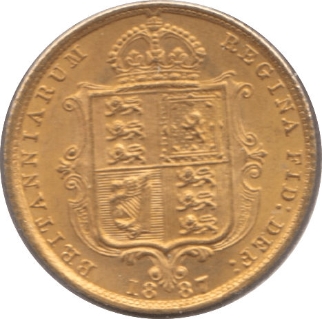 1887 GOLD HALF SOVEREIGN ( UNC ) REF 2 - Half Sovereign - Cambridgeshire Coins