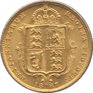 1887 GOLD HALF SOVEREIGN ( UNC ) REF 3 - Half Sovereign - Cambridgeshire Coins