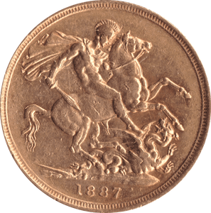1887 GOLD SOVEREIGN ( AUNC ) SYDNEY MINT - Sovereign - Cambridgeshire Coins