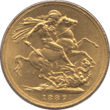 1887 GOLD SOVEREIGN ( UNC ) REF 2 - Sovereign - Cambridgeshire Coins