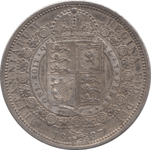1887 HALFCROWN ( AUNC ) - Halfcrown - Cambridgeshire Coins
