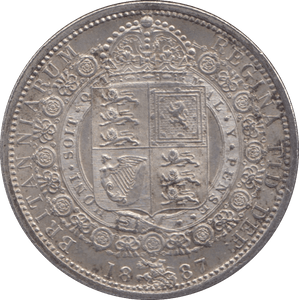 1887 HALFCROWN ( AUNC ) - Halfcrown - Cambridgeshire Coins