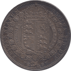 1887 HALFCROWN ( AUNC ) TONED - Halfcrown - Cambridgeshire Coins