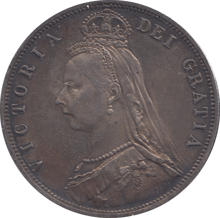 1887 HALFCROWN ( AUNC ) TONED - Halfcrown - Cambridgeshire Coins