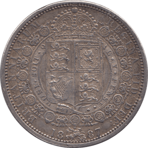 1887 HALFCROWN ( EF ) 6 - Halfcrown - Cambridgeshire Coins