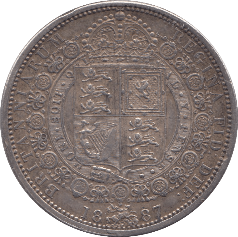 1887 HALFCROWN ( EF ) 6 - Halfcrown - Cambridgeshire Coins