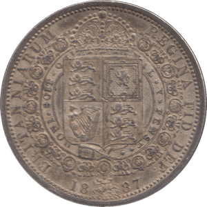 1887 HALFCROWN ( EF ) - Halfcrown - Cambridgeshire Coins