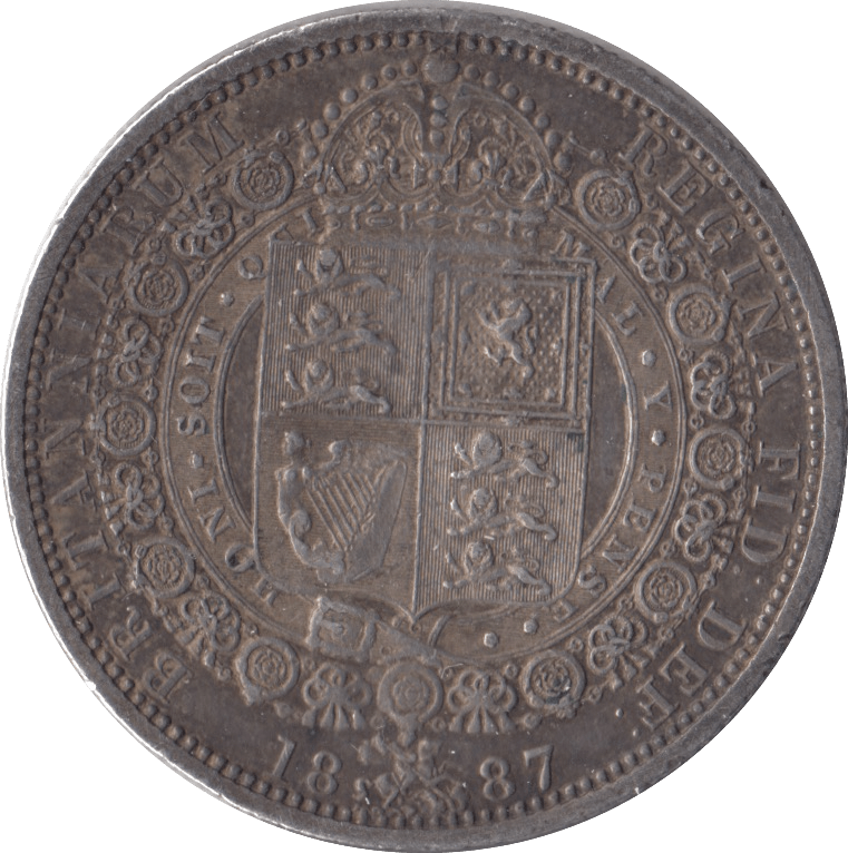 1887 HALFCROWN ( EF ) - Halfcrown - Cambridgeshire Coins
