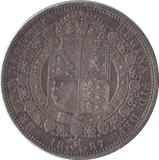 1887 HALFCROWN ( EF ) - Halfcrown - Cambridgeshire Coins
