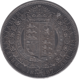 1887 HALFCROWN ( EF ) - Halfcrown - Cambridgeshire Coins