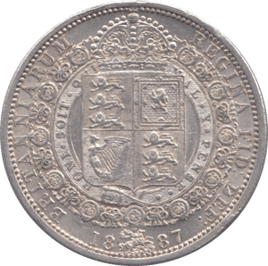 1887 HALFCROWN ( EF ) - HALFCROWN - Cambridgeshire Coins