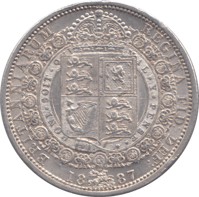 1887 HALFCROWN ( EF ) - HALFCROWN - Cambridgeshire Coins