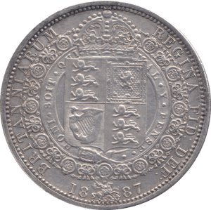 1887 HALFCROWN ( EF ) - Halfcrown - Cambridgeshire Coins