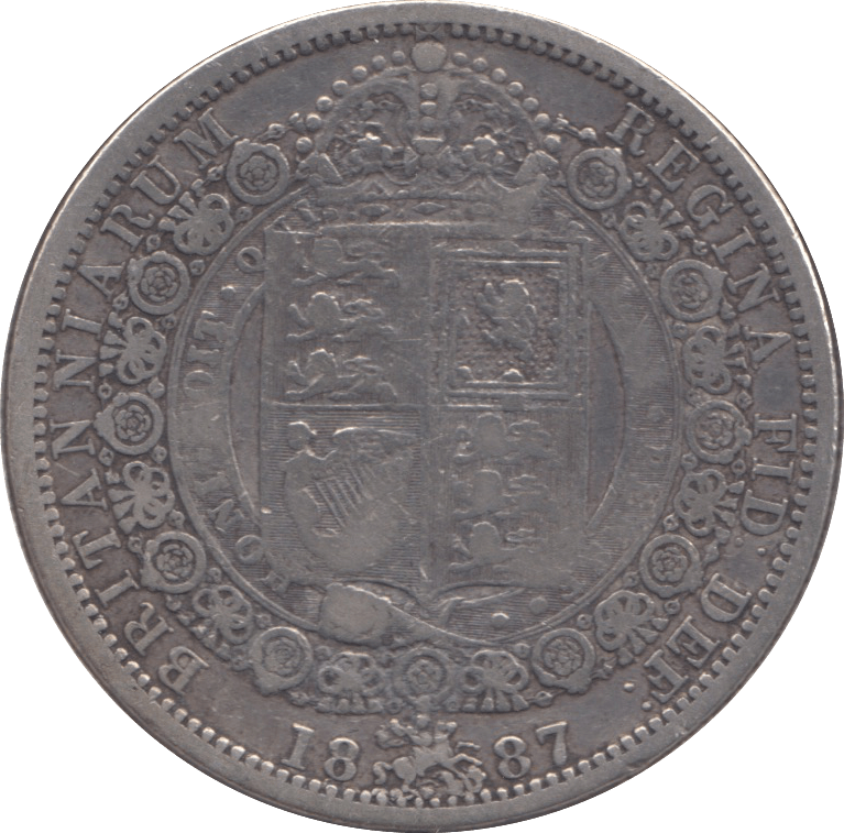 1887 HALFCROWN ( FINE ) 4 - Halfcrown - Cambridgeshire Coins