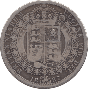 1887 HALFCROWN ( FINE ) 8 - Halfcrown - Cambridgeshire Coins