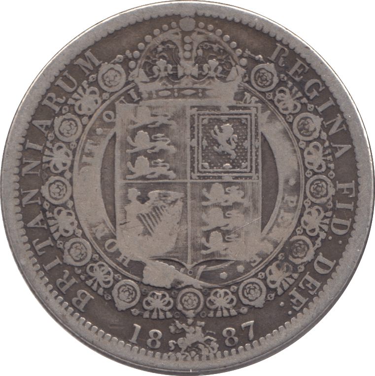 1887 HALFCROWN ( FINE ) 8 - Halfcrown - Cambridgeshire Coins