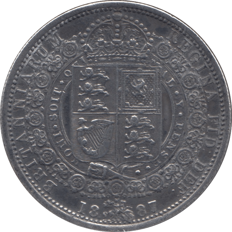 1887 HALFCROWN ( GVF ) 6 - Halfcrown - Cambridgeshire Coins