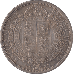 1887 HALFCROWN ( UNC ) - Halfcrown - Cambridgeshire Coins