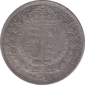 1887 HALFCROWN ( VF ) 4 - Halfcrown - Cambridgeshire Coins