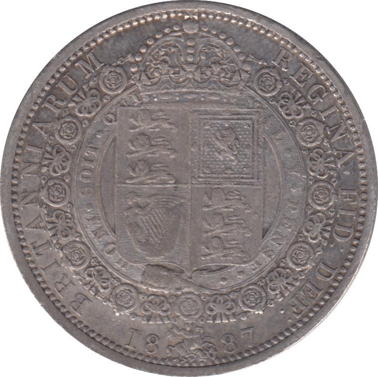 1887 HALFCROWN ( VF ) 4 - Halfcrown - Cambridgeshire Coins