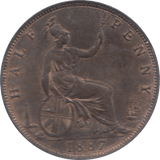 1887 HALFPENNY ( AUNC ) 23 - Halfpenny - Cambridgeshire Coins