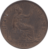 1887 HALFPENNY ( EF ) 8 - HALFPENNY - Cambridgeshire Coins