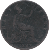 1887 HALFPENNY ( FINE ) - Halfpenny - Cambridgeshire Coins