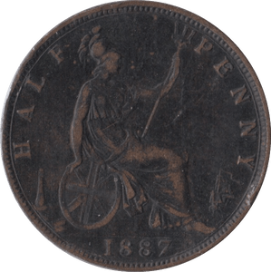 1887 HALFPENNY ( FINE ) - Halfpenny - Cambridgeshire Coins