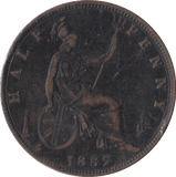 1887 HALFPENNY ( FINE ) - Halfpenny - Cambridgeshire Coins
