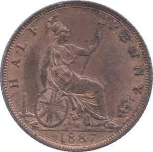 1887 HALFPENNY ( UNC ) 2 - Halfpenny - Cambridgeshire Coins