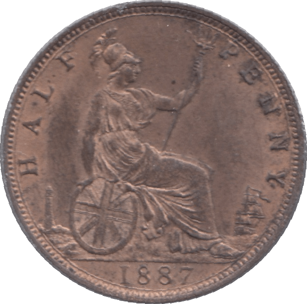 1887 HALFPENNY ( UNC ) 2 - Halfpenny - Cambridgeshire Coins