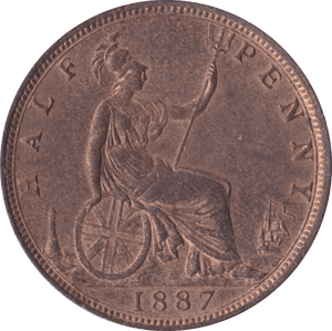 1887 HALFPENNY ( UNC ) B - Halfpenny - Cambridgeshire Coins