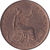 1887 HALFPENNY ( UNC ) B - Halfpenny - Cambridgeshire Coins