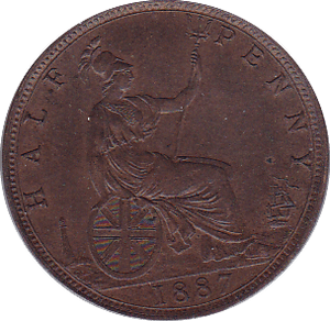 1887 HALFPENNY ( UNC ) - Halfpenny - Cambridgeshire Coins