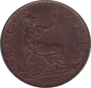 1887 HALFPENNY ( UNC ) - Halfpenny - Cambridgeshire Coins