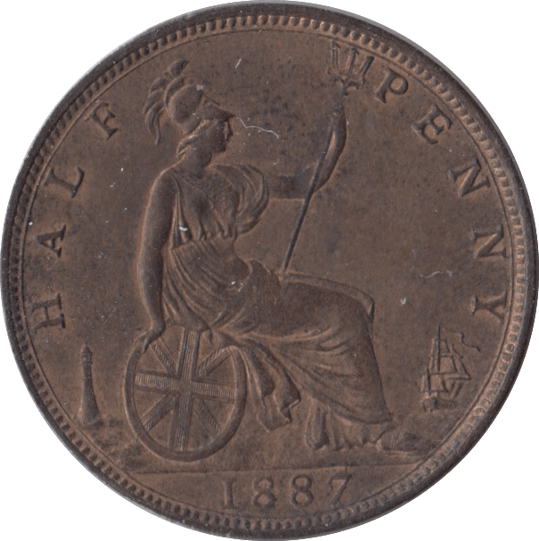 1887 HALFPENNY ( UNC ) - Halfpenny - Cambridgeshire Coins