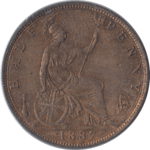 1887 HALFPENNY ( UNC ) - Halfpenny - Cambridgeshire Coins
