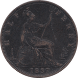 1887 HALFPENNY ( VF ) 8 - Halfpenny - Cambridgeshire Coins
