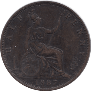 1887 HALFPENNY ( VF ) - Halfpenny - Cambridgeshire Coins