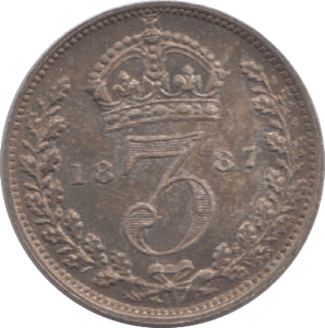 1887 MAUNDY THREEPENCE ( EF ) 4 - Maundy Coins - Cambridgeshire Coins