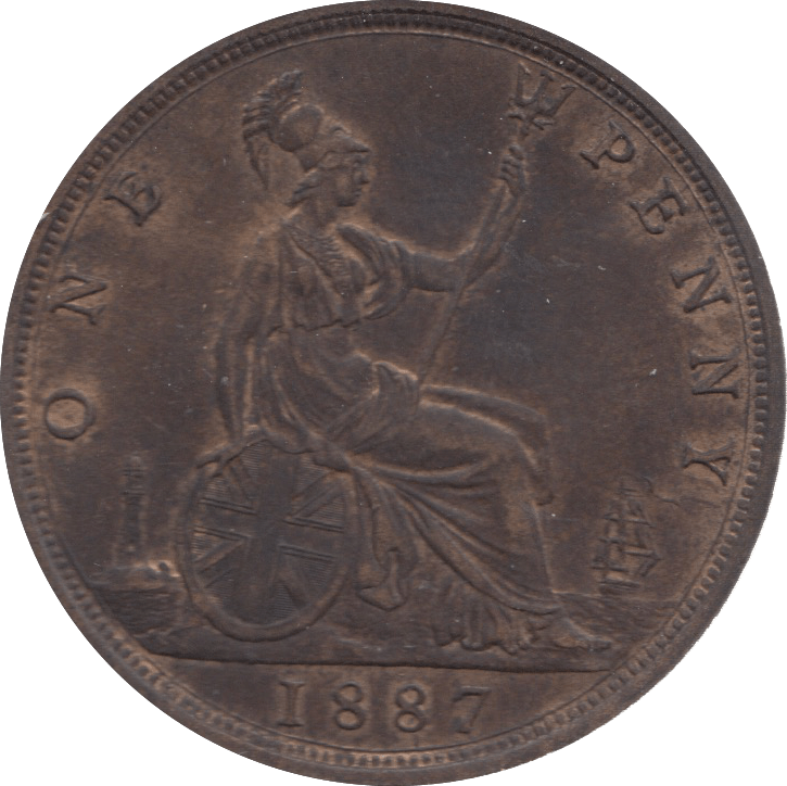 1887 PENNY ( AUNC ) 25 - Penny - Cambridgeshire Coins