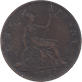 1887 PENNY ( VF ) 7 - Penny - Cambridgeshire Coins