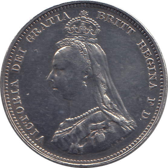 1887 SHILLING ( AUNC ) CLEANED - Shilling - Cambridgeshire Coins
