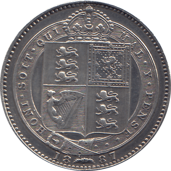 1887 SHILLING ( AUNC ) CLEANED - Shilling - Cambridgeshire Coins