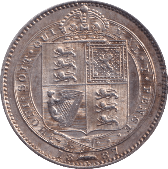 1887 SHILLING ( AUNC ) - Shilling - Cambridgeshire Coins
