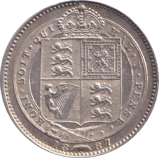 1887 SHILLING ( AUNC ) - Shilling - Cambridgeshire Coins